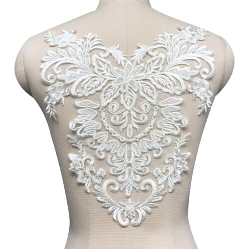 Luxury Cotton Wedding Dress Chest Diy Flower Stickers Hand-embroidered Lace Accessories Clothing Decoration
