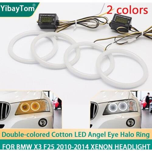 SMD Cotton Light Switchback LED Angel Eye Halo Ring DRL Kit For BMW X3 F25 2010 2011 2012 2013 2014 xenon headlight Accessories
