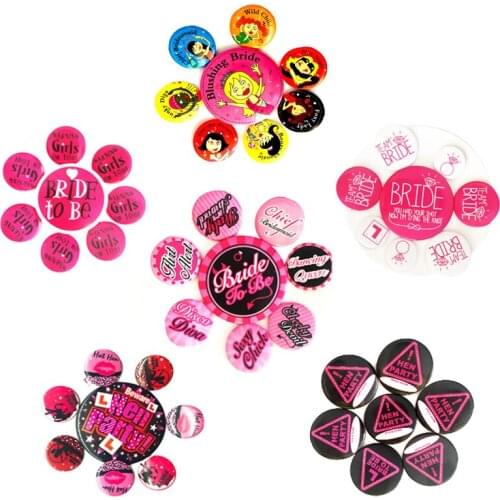 Wedding Supplies Hen Night Party Badges Bride to Be Bride Bridesmaid Brooches Bridal Shower Bachelorette Party Decoration Favors