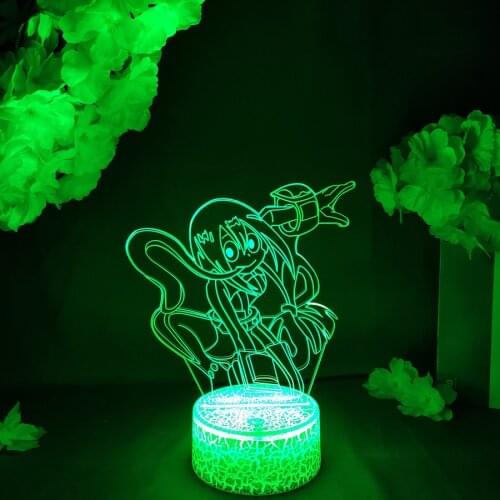LED Manga Light Tsuyu Asui Boku no Hero Figurine Night Lamp RGB Flashing Cool Gift Child Room Decor Anime My Hero Academia