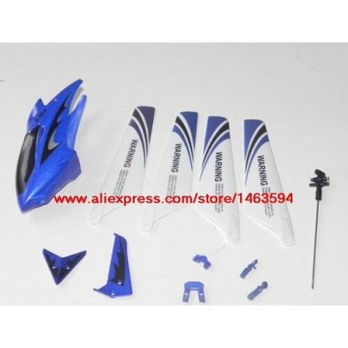 Syma S107 S107G RC Helicopter Spare Parts Blue head cover+main blade+tail decoration and fixed+mian shaft Free Shipping