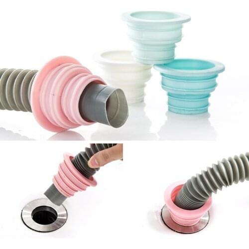 Telescopic Sealing Ring Pipe Deodorant Rubber Washing Machine Pool Bathroom Stopper Silicone Sewer Pipe Drain Sealing Plug Tools