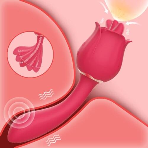 Rose Vibator Sex Toys Tongue Licking Stimulation Clitoris Vibrator Nipples Massager Blowjob Female Masturbator For Women Adults