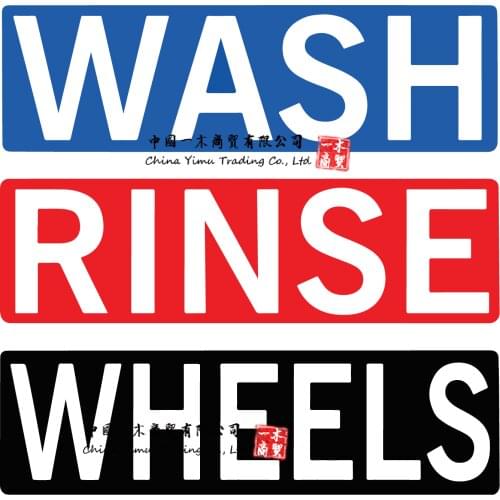 Box Effect Car Detailing Wash, Rinse & Wheels Valeting Vinyl Bucket Stickers