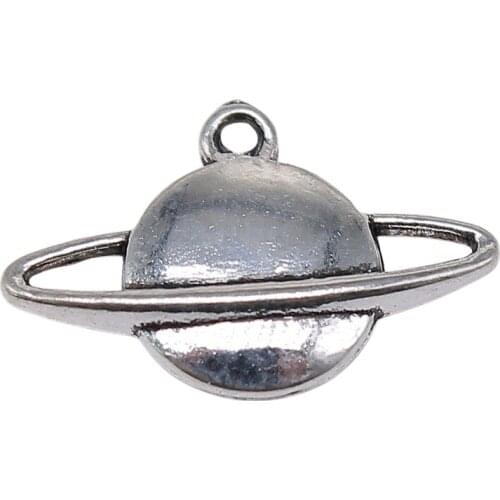 WYSIWYG 20pcs 20x13mm Pendant Saturn Saturn Solar System Charm Pendants Antique Silver Color Solar System Pendants