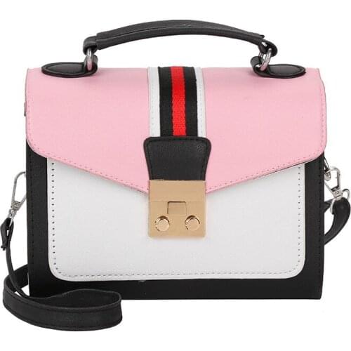 Women Bags Leather Patchwork Embroidery Handbag Girl Shoulder Bags Messenger Bag Tote Geometric Braided Decorative Bag Phone Bag