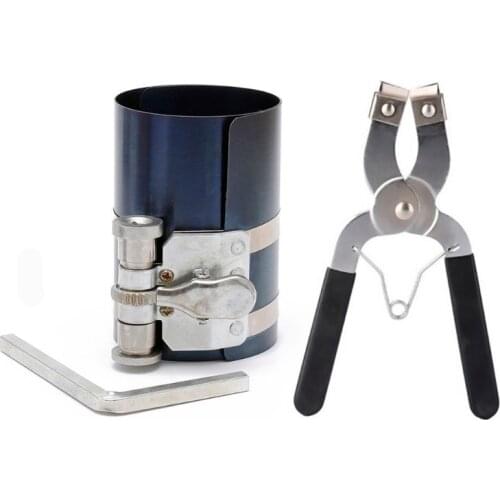 1 Set Ratchet Style Piston Ring Compressor and Piston Ring Installer Pliers Remover Expander Engine Tool Q9QD
