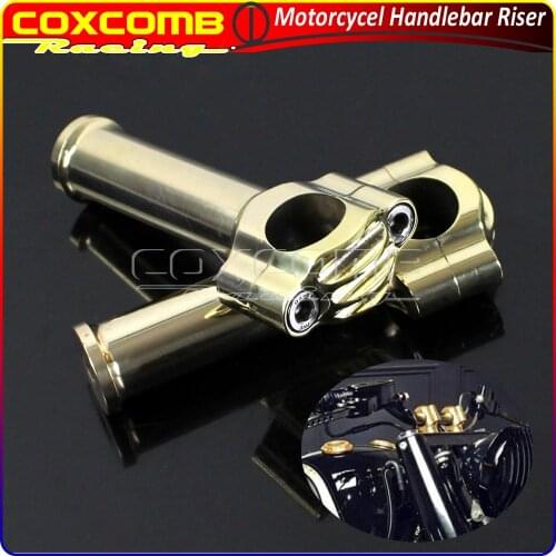 1 Pair Motorcycles Black/Silver/Brass Aluminum Old School 1 inch Handlebar Riser Clamp For Harley Sportster 883 1200 XL Softail