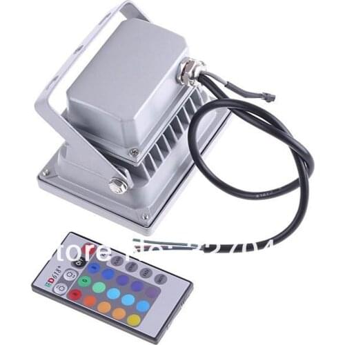 10PCS/LOT Super Flux Remote Controller AC85V~265V 10w/20w/30W Red/Blue/Green/Yellow/RGB IP65 Waterproof LED Flood Light