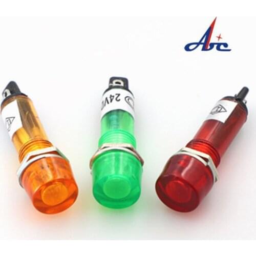 100PCS XD10-3 10mm LED Oven Plastic Indicator Light Panel Mount Signal Lamp Solder Terminal