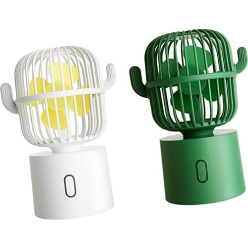 2pcs 3.5W Handheld Fan USB Desk Fan Cactus Shaped Fan For Bedroom