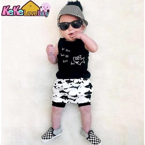 2021 Summer Newborn Baby Boy Clothes Set Cotton Sleeveless Infant Outfit Cartoons T-shirt Shorts Sets Casual Toddler Clothing
