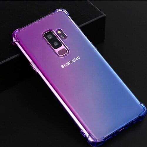 50pcs/lot Gradient Color Soft Transparent anti knock For Samsung S10 5G e S9 M20 M10 M30 A70 A50 A40 A30 A20 A10 A20E A2 CORE