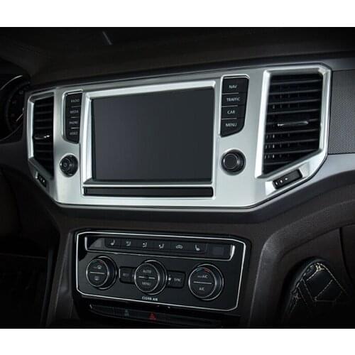 ABS Chrome For Teramont Atlas 2017 2018 Accessories Auto Navigation Panel Decorative Cover Trim Sticker Car Styling