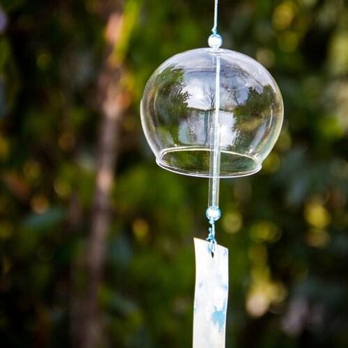 Free Shipping 4pcs/pack Japan Style Glass Windchime Home Decorative Transparent Hanging Bell New Year Birthday Friend Gift