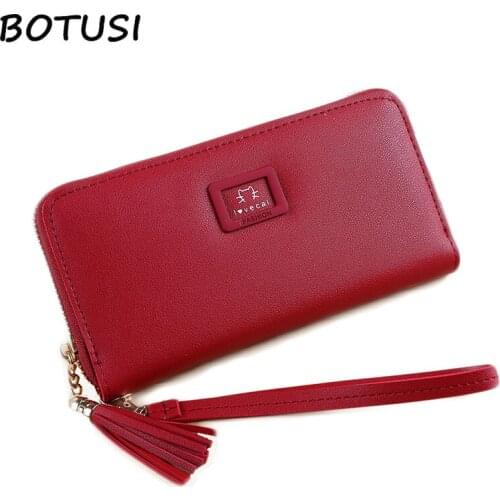 BOTUSI Large Space Oft Leather Long Women Wallet Change Hasp Clasp Purse Clutch Long Design Handbag Women Purses Women Handbags