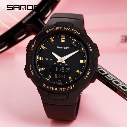 SANDA 2021 Brand New Luxury Ladies Fashion Sports Watch Military Waterproof Multifunction LED Digital Quartz Relogio Feminino