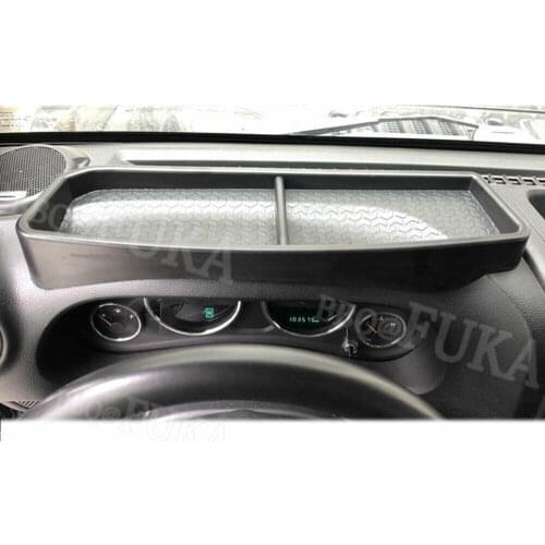 Black Car Dashboard Storage Box Phone Holder Tray Case For Jeep Wrangler JK2011-2018