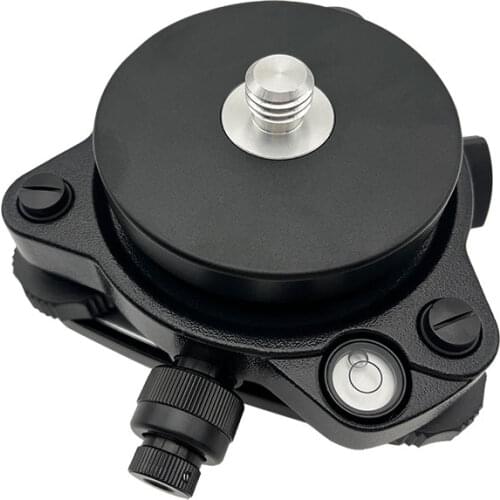Black Tribrach For Total Station Prism GPS GNSS Three-Jaw Tribrach Optical Plummet With 5/8"X11 Mount Rotate Screw Adapter