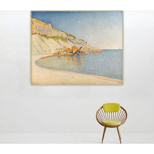 Citon Paul Signac《Cassis,Cap Lombard,1889》Pointillism Canvas Oil Painting Art Poster Picture Wall Decor Home Decoration