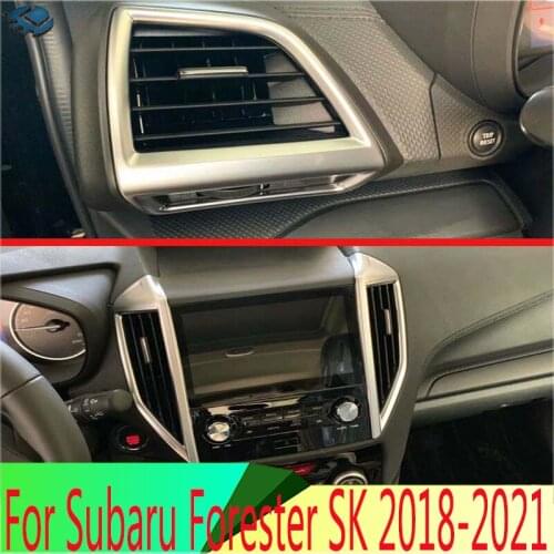 For Subaru Forester SK 2019 Decorate Accessories ABS Chrome Air Vent Outlet Cover Dashboard Trim Bezel Frame Molding Garnish