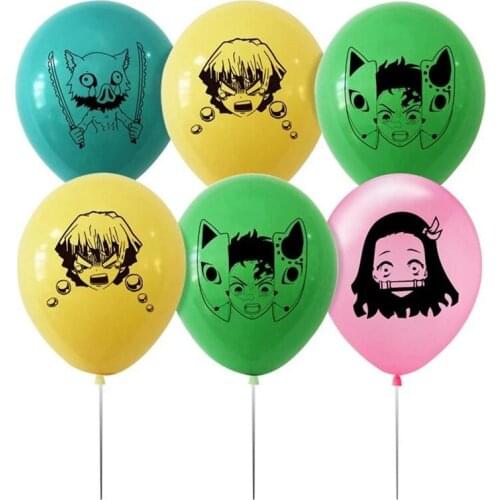 Demon Slayer Balloons Kimetsu No Yaiba Anime Party Supplies Decorations Banner Kamado Tanjirou Toy Cosplay Christmas Props