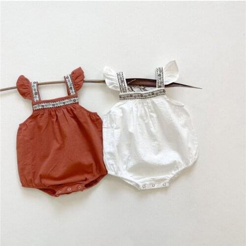 Baby Romper Summer Newborn Baby Girls Romper Clothes Infant Baby Jumpsuit Playsuit Cotton Embroidery Toddler Romper For Girl