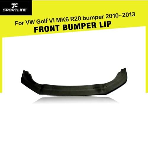 FRP Unpainted Front Bumper Lip Spoiler for Volkswagen VW Golf 6 VI MK6 R20 bumper 2010 - 2013