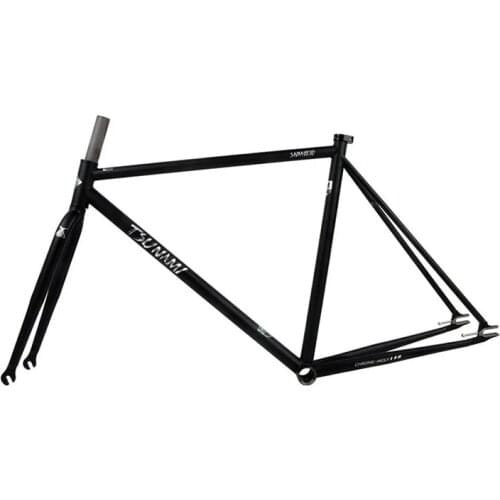 TSUNAMI 700C SNM4130 52cm Fixie Bike Frame Fixed Gear Bicycle Parts Frameset Cr-Mo Steel Seatpost 27.2mm Headset 34mm 120mm