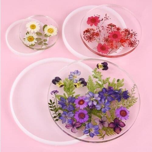 DIY Coaster Resin Mold Round Square Rectangle Shape Silicone Mold Epoxy UV DIY Resin Craft Home Decoration