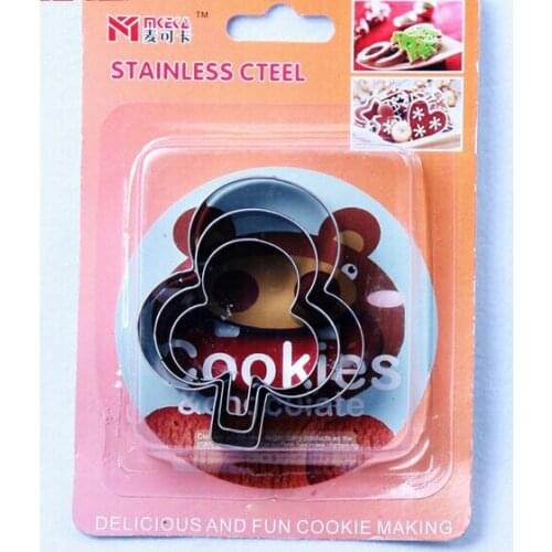 3PCS Poker Plum flower Stainless steel DIY Cake Cookie Mould Bakeware chocolate Mould Fondant Cookie Cutters Biscuit AU204