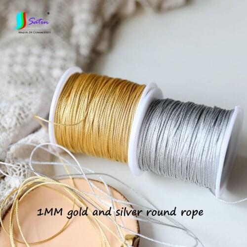 Good Quality 1MM Gold Wire Silver Wire Small Round Rope Ribbon Doll Clothes Dress Skirt Pants Bags Decoraton Webbing S0037F