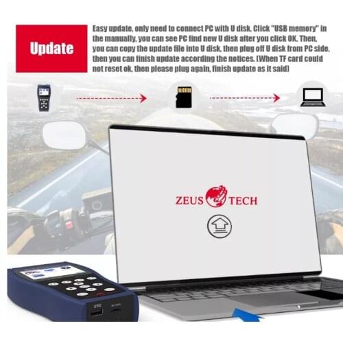 MST500 Asian Motorcycle Diagnostic Tool Zeus Motor-scan Universal motorbike fault code erase tool For h-onda, s-uzuki, y-amaha