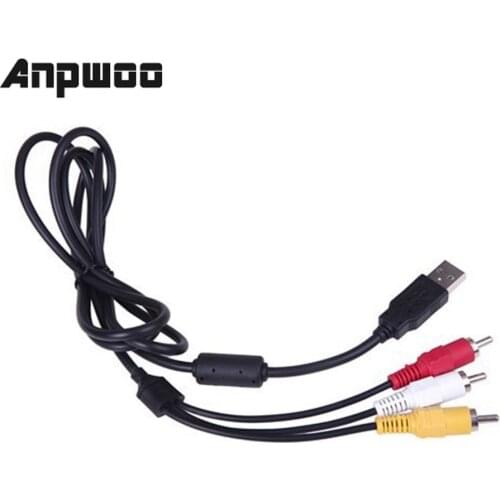 1.5M USB To RCA Cable USB 2.0 Male To 3 RCA Male Coverter Stereo Audio Video Cable Television Adapter Wire AV A/V TV Adapter