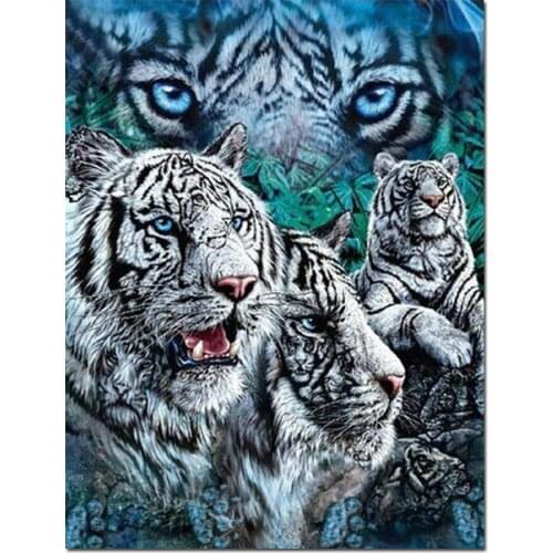 Full square round Diamond Embroidery tiger King of the forest Diamond Mosaic Rhinestone Diy Diamond Painting Cross Stitch A1993
