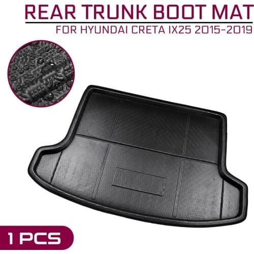 Floor Mat Car Cargo Liner Boot Tray For Hyundai Creta ix25 2015 2016 2017 2018 2019 Kick Pad Rear Trunk Cover Matt Carpet