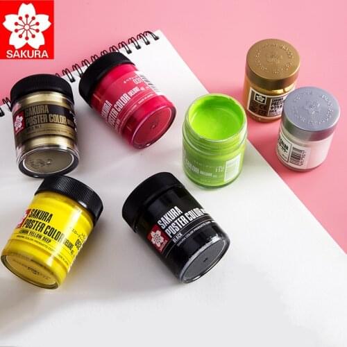 Japanese Sakura Poster Color Gouache Paint 30ML/45ML Paste Opaque Concentrated Paint