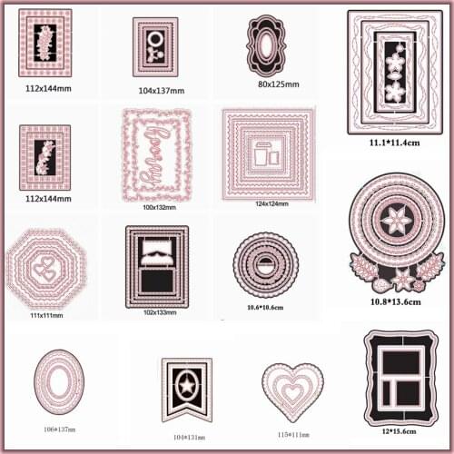 Square Circle Heart Frame Cutting Dies Scrapbooking DIY Card Album Making Handicraft Embossing Stencil Template Die Cut New 2019