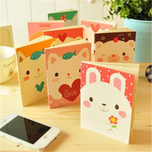 DL Adorable animal cartoon cute little book Korean stationery notebook notebook car line of the A6