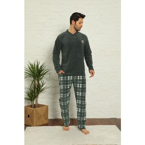 Male Welsoft Fleece Pajamas set Green 20015