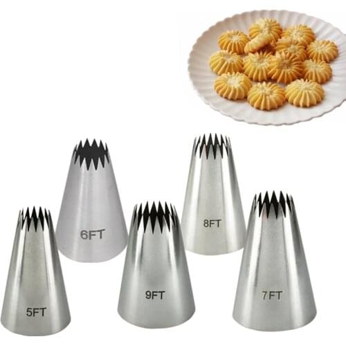 Large Size Open Star Tips Icing Piping Nozzles Cookie Cake Decorating Pastry Tip Sets Fondant Cake Tools