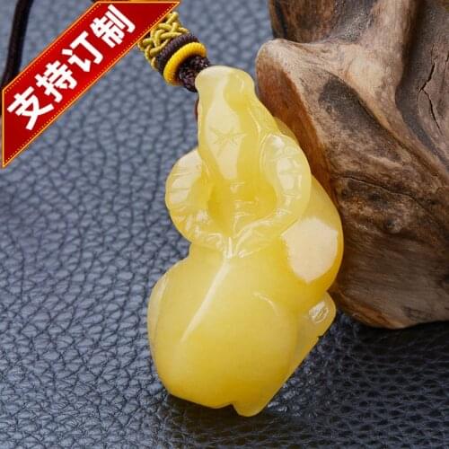 Natural 5A gold jade pendant hand-carved zodiac cow jade pendants jade necklaces brand men women jadeite jade jewelry