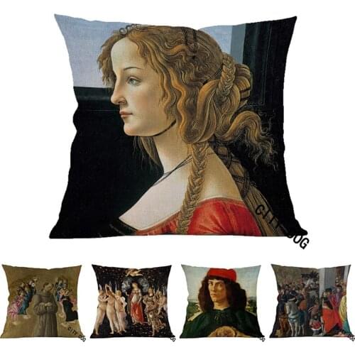 Christian Jesus Portrait of a young woman Painting art Cotton and linen 45*45cm square pillow Cushion cover Home sofa Decor
