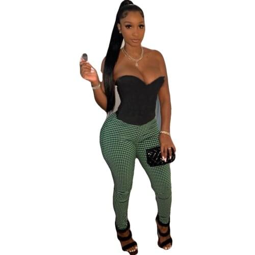 2021 Women Fall New Temperament Commuting Sexy Plaid Suit Trousers 1193