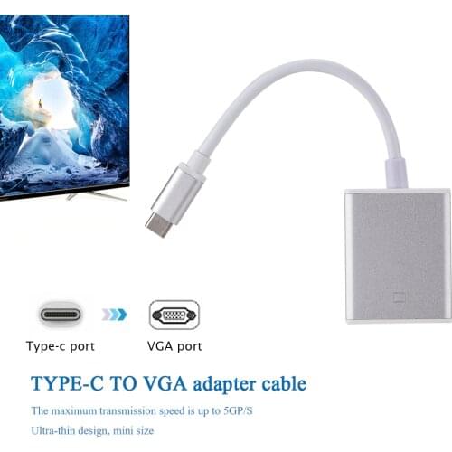 Male to VGA Female Cable Adapter Converter Household Computer USB 3.1 Type C Set Safety Parts for MacBook Computer