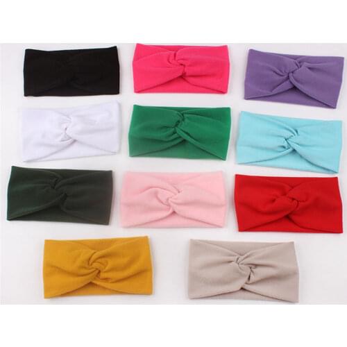 Autumn Soft Baby Headbands Cross-Tied Solid Color Newborn Elastic Stretchy Headwrap Infant Girl Hair Band Fashion Accessories
