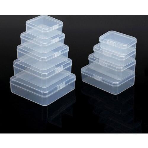 Clear Lidded Small Plastic Box For Trifles Storage box Parts Tools Jewelry Display Screw Case Beads Container Packaging Retail