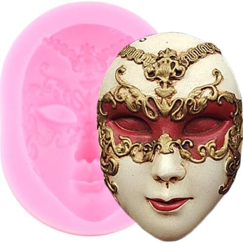 DIY Prom Mask Silicone Molds Wedding Cupcake Topper Fondant Cake Decorating Tools Candy Polymer Clay Chocolate Gumpaste Moulds