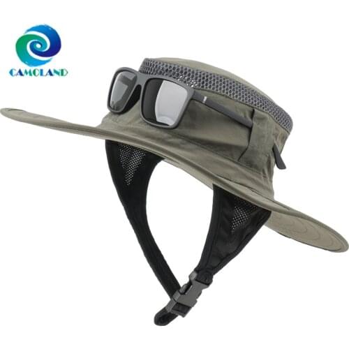 Summer Waterproof Russian Ushanka with Goggles Cap Women Washed UV Protection Sun Hats Men Foldable Hiking Fishing Bucket Hat