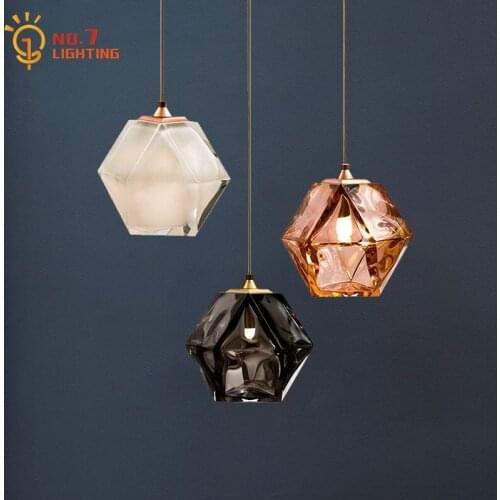 Nordic Minimalist Simple Amber Glass Pendant Lights Led G9 Modern Light Fixtures Art Decor Bedside Dining Room Bar Restaurant